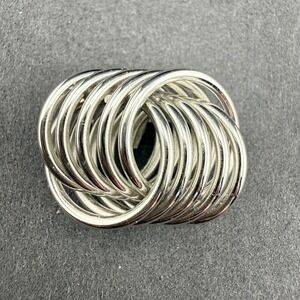 Vintage Binder Bros Sterling 18.78g Modernist Interlocking Circles Brooch